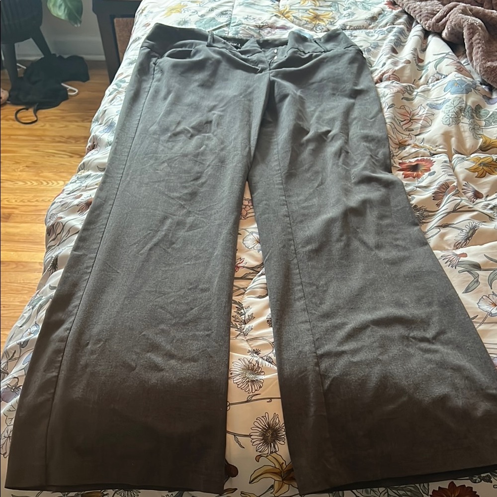 Gray Women's Wide-Leg Pants